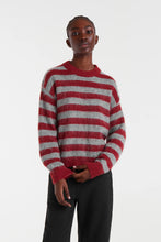 Load image into Gallery viewer, Compania Fantastica Grey And Red Striped Knit Jumper
