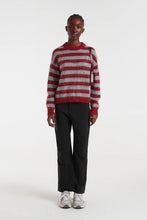 Load image into Gallery viewer, Compania Fantastica Grey And Red Striped Knit Jumper
