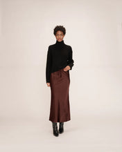 Load image into Gallery viewer, Grace And Mila Talmas Satin Skirt Chocolate
