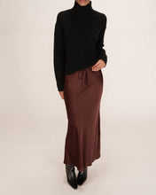 Load image into Gallery viewer, Grace And Mila Talmas Satin Skirt Chocolate
