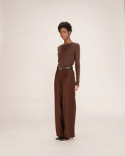 Load image into Gallery viewer, Grace And Mila Tailored Tatum Trousers Chocolate
