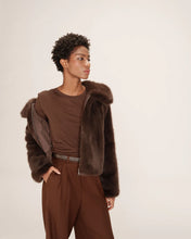 Load image into Gallery viewer, Grace And Mila Toni Sheer Top Chocolate
