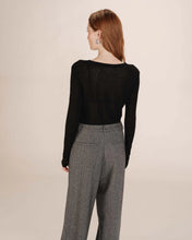 Load image into Gallery viewer, Grace And Mila Toni Sheer Jersey Top Black
