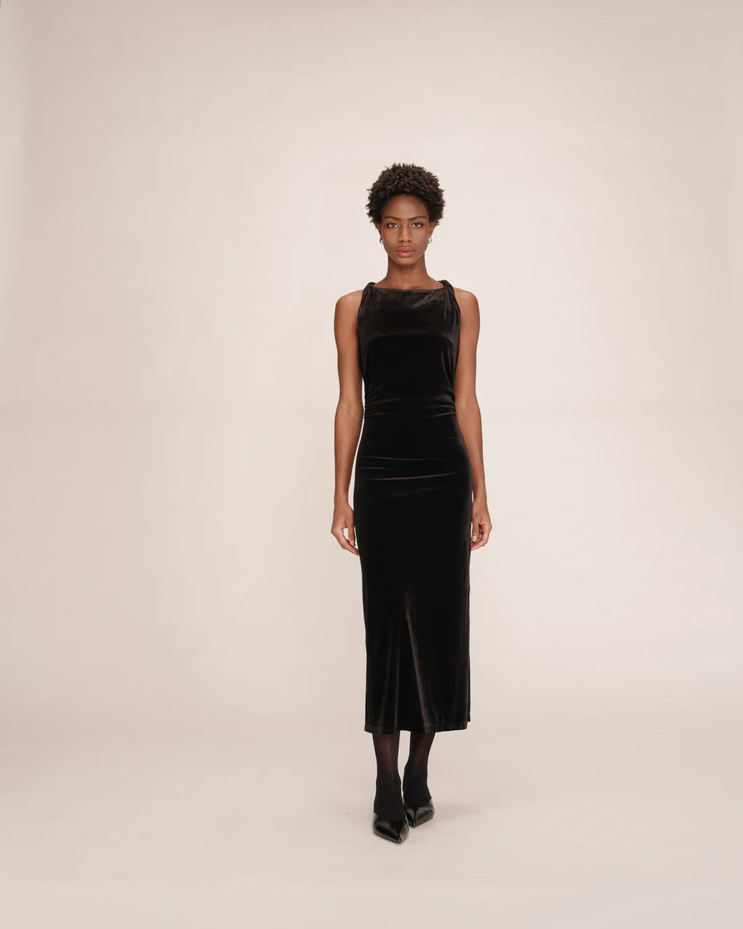 Grace And Mila Velvet Tivoli Dress Black