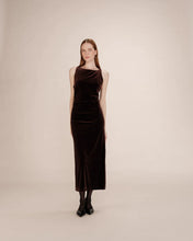 Load image into Gallery viewer, Grace And Mila Tivoli Velvet Dress Chocolate
