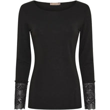 Load image into Gallery viewer, Marta Du Chateau Lace Cuff Top Black
