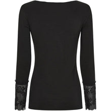 Load image into Gallery viewer, Marta Du Chateau Lace Cuff Top Black

