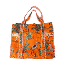 Load image into Gallery viewer, Jungle Print Reversible Quilted Cotton Bag
