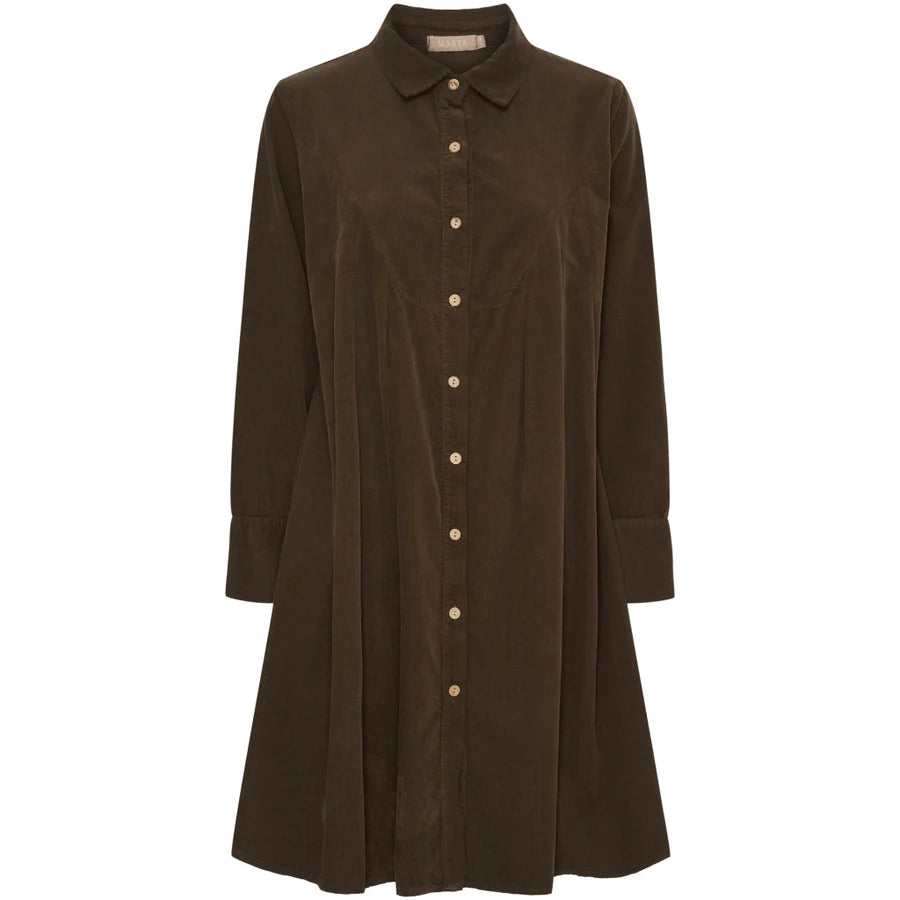 Marta Du Chateau Gunvor Corduroy Dress Chocolate