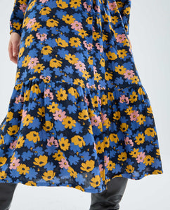 Midi Shirt Dress With Floral Print