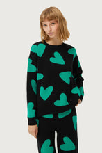 Load image into Gallery viewer, Black Jacquard Jumper With Heart Prints
