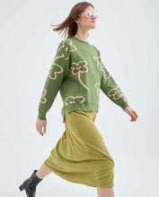 Load image into Gallery viewer, Green Corduroy Midi Skirt
