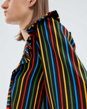Load image into Gallery viewer, Ruffle Sleeves Striped Blouse
