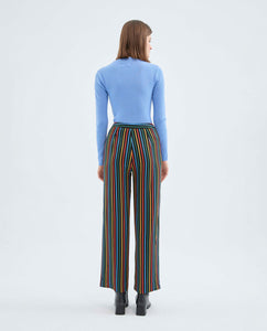 Straight Cut Long  Stripe Trousers