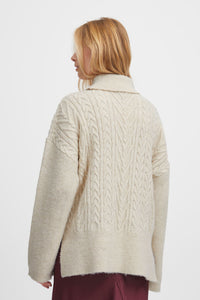 Byoung Bynello Cable Knit Jumper Birch Melange
