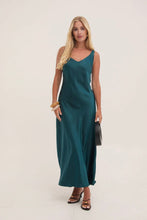 Load image into Gallery viewer, Fika Gabriella Satin Dress Teal
