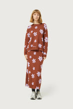 Load image into Gallery viewer, Brown Floral Print Knitted Jacquard Jumper
