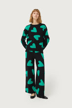 Load image into Gallery viewer, Black Jacquard Jumper With Heart Prints
