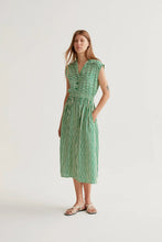 Load image into Gallery viewer, Compania Fantastica Green Stripe Midi Dress
