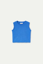 Load image into Gallery viewer, Compania Fantastica Chain-Stitched Knit Top Blue
