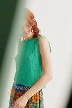 Load image into Gallery viewer, Compania Fantastica Green Chain-Stitched Knit Top
