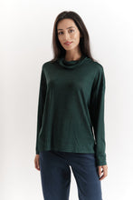 Load image into Gallery viewer, Europa Marl Polo Neck Top in Green
