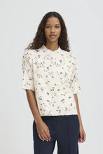 Load image into Gallery viewer, Ichi Ihqwina Shirt Blueprint Outline Flowers
