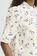 Load image into Gallery viewer, Ichi Ihqwina Shirt Blueprint Outline Flowers
