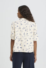 Load image into Gallery viewer, Ichi Ihqwina Shirt Blueprint Outline Flowers
