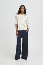 Load image into Gallery viewer, Ichi Ihqwina Shirt Blueprint Outline Flowers
