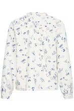 Load image into Gallery viewer, Ichi Qwina Long Sleeve Shirt Blueprint Outline Flower
