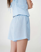 Load image into Gallery viewer, Grace And Mila Waylen Gingham Cotton Shorts Blue
