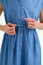Load image into Gallery viewer, Compania Fantastica Cotton Chambray Midi Dress
