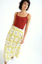 Load image into Gallery viewer, Compania Fantastica Olive Flowers Skirt
