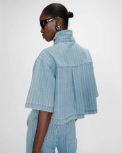 Load image into Gallery viewer, Grace And Mila Vita Cropped Shirt Denim Stripe Blue
