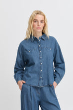 Load image into Gallery viewer, Ichi Archer Shirt Mid Washed Blue
