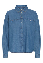 Load image into Gallery viewer, Ichi Archer Shirt Mid Washed Blue
