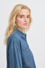 Load image into Gallery viewer, Ichi Archer Shirt Mid Washed Blue
