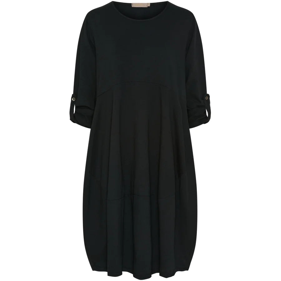 Black Cotton Cocoon Dress