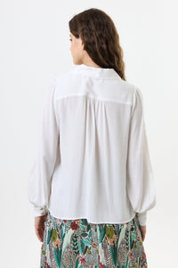 Louche Octavia Moss Crepe Petal Collar Off-White Blouse