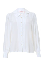 Load image into Gallery viewer, Louche Octavia Moss Crepe Petal Collar Off-White Blouse
