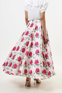 Louche Agatha Loveflower Print Circle Midi Skirt