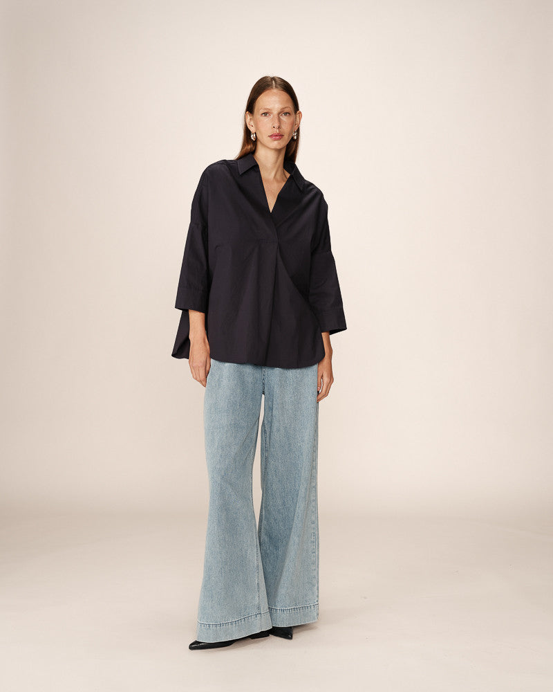 Grace And Mila Pavel Cotton Shirt Navy