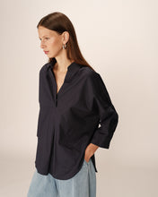 Load image into Gallery viewer, Grace And Mila Pavel Cotton Shirt Navy
