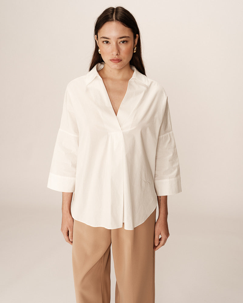 Grace And Mila Cotton Shirt Ecru