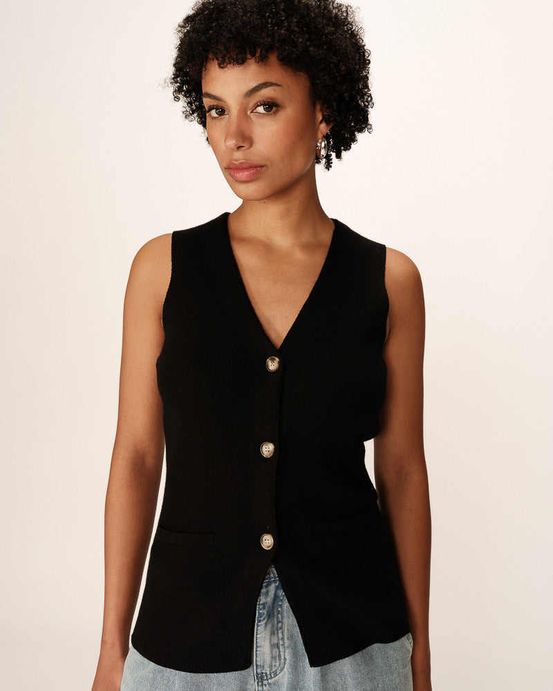 Grace And Mila Panama Cardigan Black
