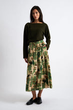 Load image into Gallery viewer, Lizea Forest Scape Print Midi Skirt - Green
