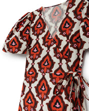 Load image into Gallery viewer, Puff Sleeves Poplin Wrap Midi Dress
