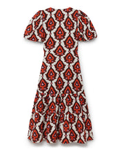 Load image into Gallery viewer, Emma Puff Sleeves Poplin Wrap Midi Dress
