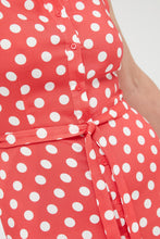 Load image into Gallery viewer, Polka Dots Red Midi Shirt Dress
